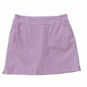 SC & Co Pink & White Pinstripe Pull On Stretch Skort with Built In Shorts